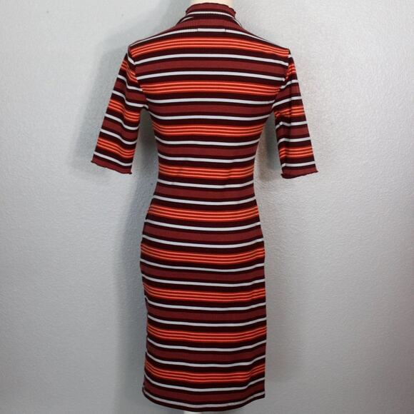 UO Urban Outfitters Striped Ribbed Knit Midi Dress Size M - Picture 8 of 10